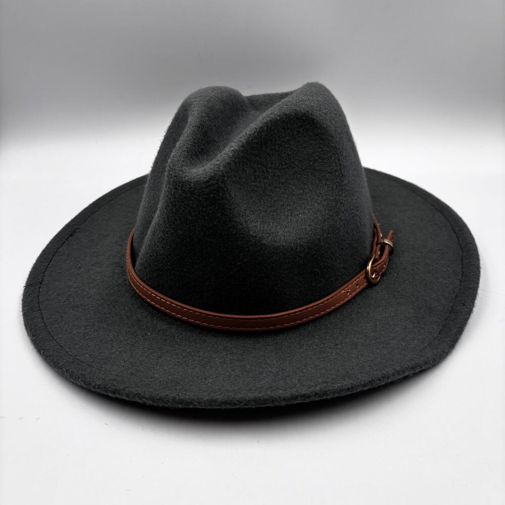 Altar'd State Grey Charcoal Wide Brim Fedora Hat One Size Boho Western